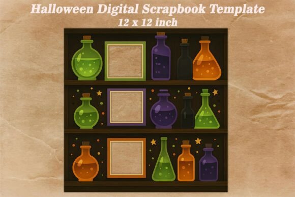 Download Halloween Digital Scrapbook Template - Halloween digital scrapbook Collection