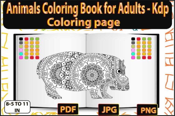 Download Animals Hippo Coloring for Adults - Kdp - Coloring for adults Collection