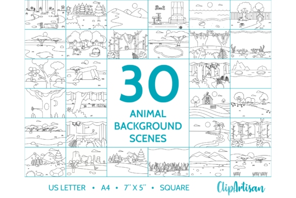 Download Animal Background Scenes Digital Stamp - Premium Resources