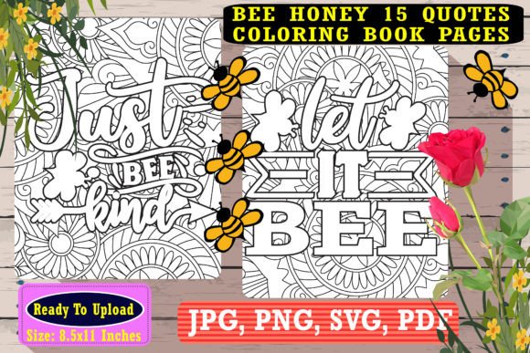 Download Bee Bundle Quotes Coloring for Adults - Coloring for adults Collection