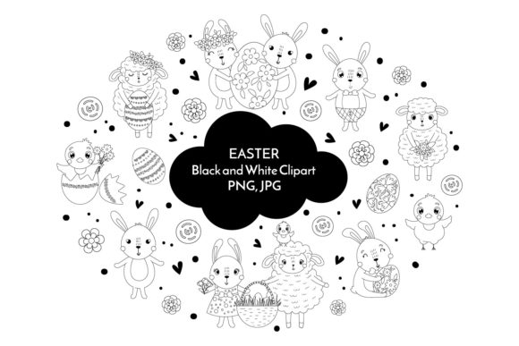 Download Easter Black and White Clipart PNG40 - Black and white Collection