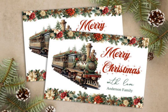 Download Vintage Christmas Train Greeting Cards - Greeting Collection