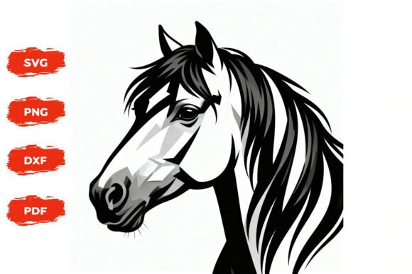 Download Horse Head SVG Black and White Art - Black and white Collection