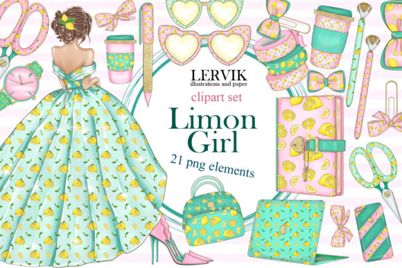 Download Lemon Girl Planner Clipart Summer - Planner clipart Collection