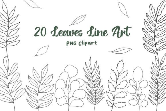 Download Leaves Line Art Black and White Clipart - Black and white Collection